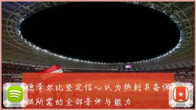 德泽尔比坚定信心认为热刺具备保级所需的全部条件与能力